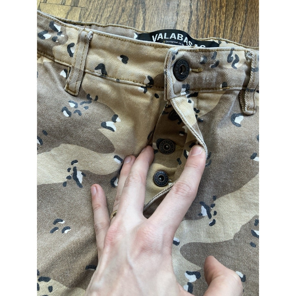 Valabasas Jeans Mens Size 38 Chocolate Chip Desert Camo Skinny Flare Cargo - Picture 6 of 11